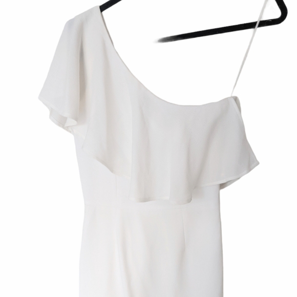 DRESS THE POPULATION Raquel White Ruffle Dress - Picture 5 of 8